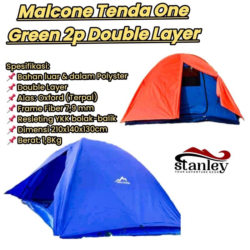 Malcone Tenda One Green 2P Double Layer Polyster