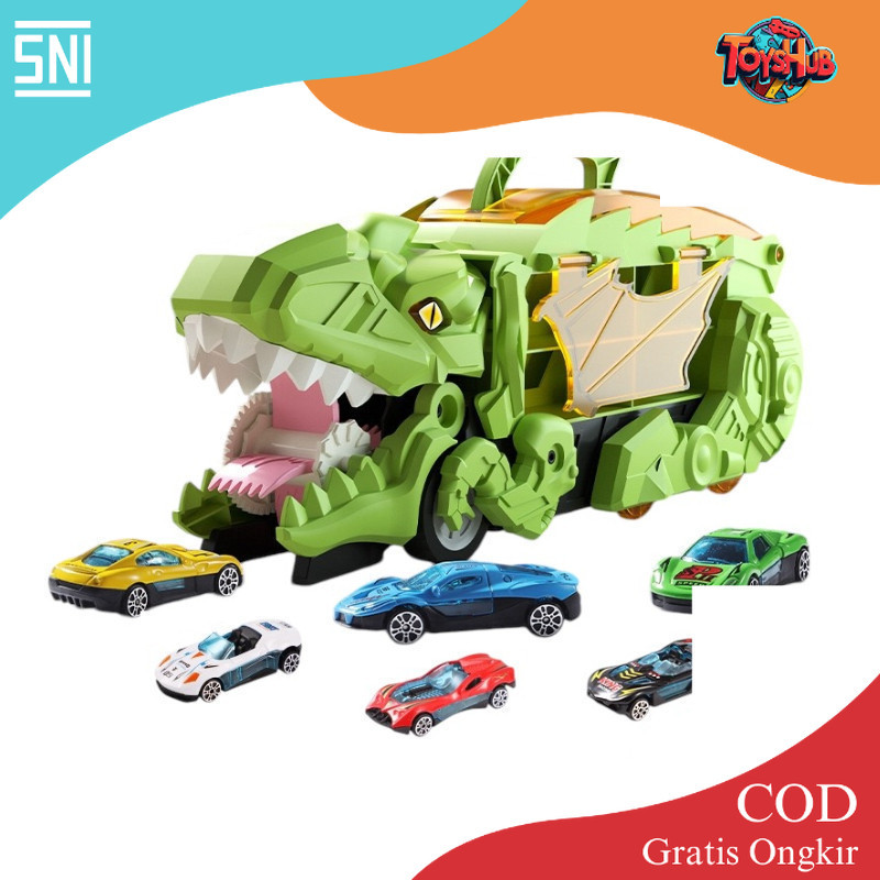 ToysHub Mainan Anak DINOSAUR SWALLOWING CAR DINO TRUCK YM333-3 Mainan Dino Storage Mobil Truck Dino 