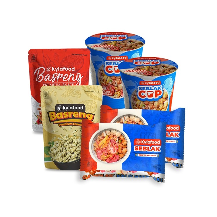

PROMO!Kylafood paket 2 seblak cup + 2 seblak rempah + basreng pedas (80gr) + basreng Original (80gr)READY