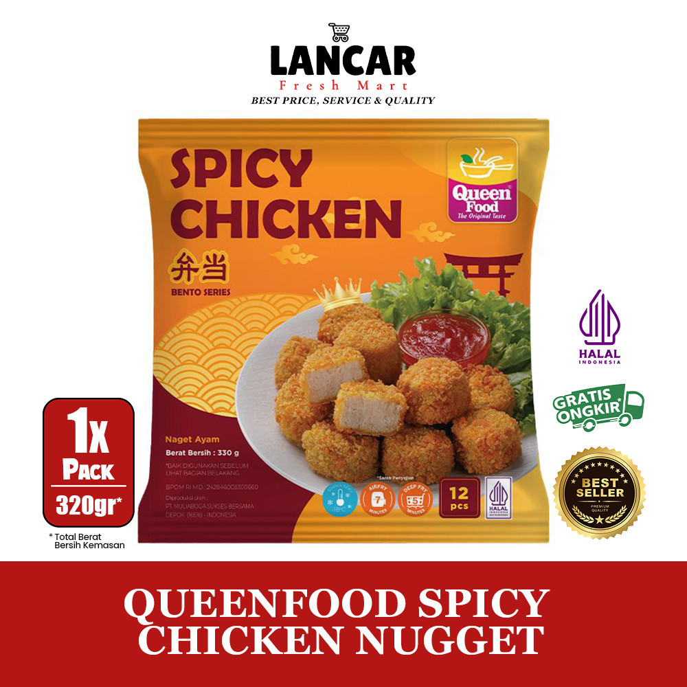 

QUEENFOOD SPICY CHICKEN NUGGET 320GR / QUEEN FOOD SPICY CHICKEN NUGGET 320GR