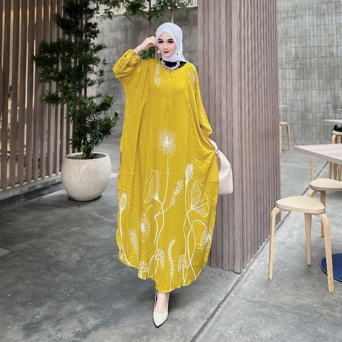 "VN.KIA" - DISKON Kaftan Batik Gamis Muslim Wanita Busui Resleting Jumbo Kain Rayon Tebal Nyaman Pan