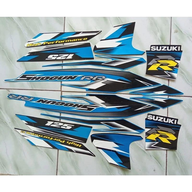 stiker striping motor shogun 125 RR 2008 biru full body original