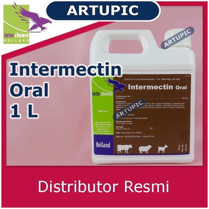 Intermectin Oral 1 L Obat Parasit Kutu Cacing Cacingan Hewan Ternak Pengobatan infestasi cacing