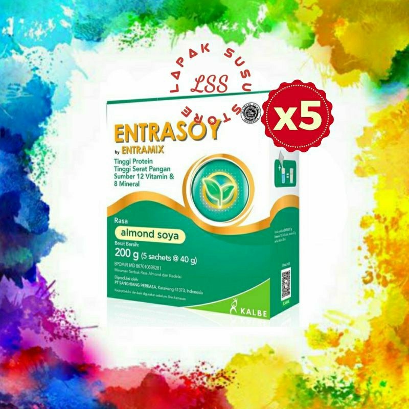 

5 Box - Entrasoy Almond Soya - Nutrisi Khusus dan Lengkap dengan Protein Nabati