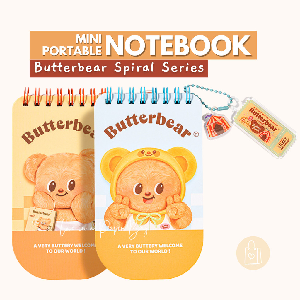 

[LIPB] Mini Portable Notebook Butterbear Series Spiral Notes with Book Charm