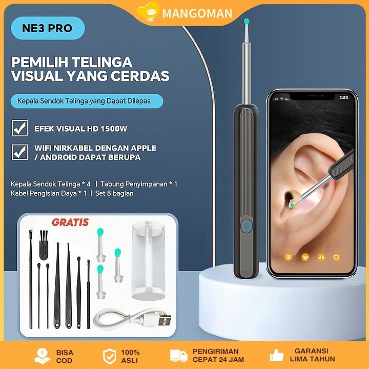 【COD Ready】Korek HD Kuping Kamera LED Smart Pembersih Telinga Kamera Kuping Led Korek Kuping Bayi Al