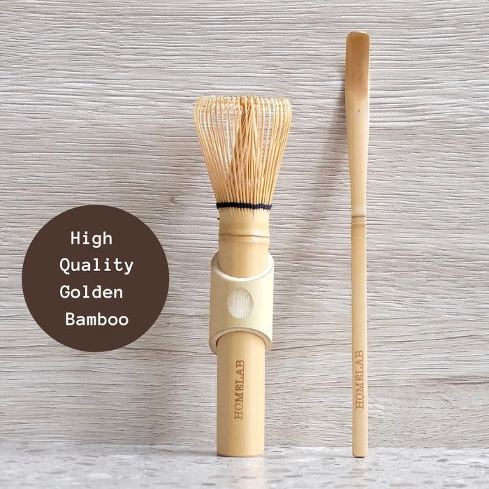 

Full-Hand Chasen / Matcha Whisk & Scoop - Premium Golden Bamboo