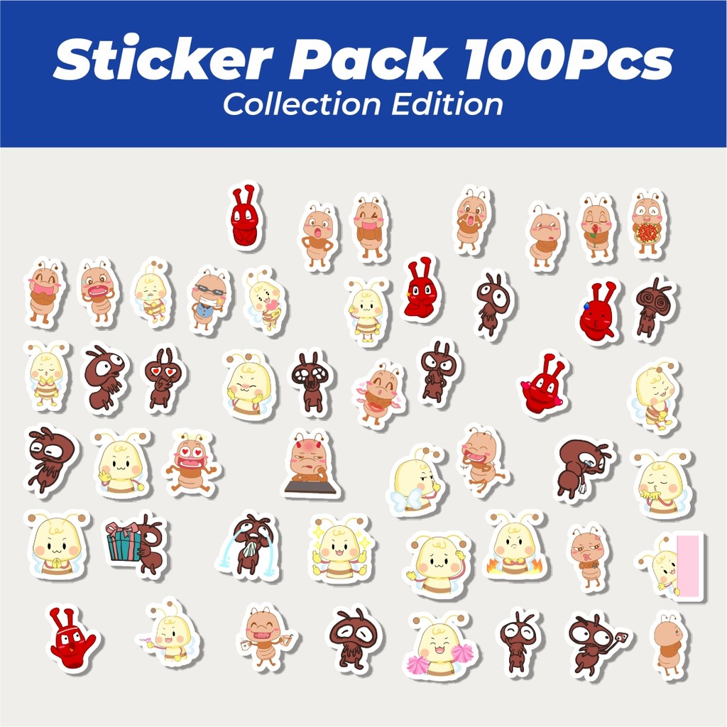 

Hot Hewan Semut Lucu Anti Air Stikers Berperekat Waterproof Sticker Decal Buat Motor Helm Buku Journal Koper Casing HP Laptop Botol Minum