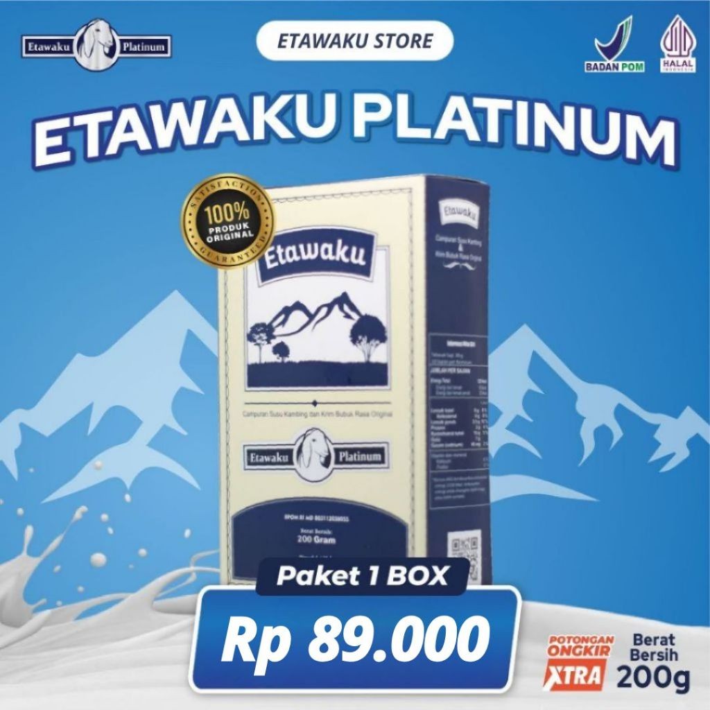 

Etawaku Platinum Susu Kambing Murni Atasi Nyeri Sendi & Tulang Original 1 Box