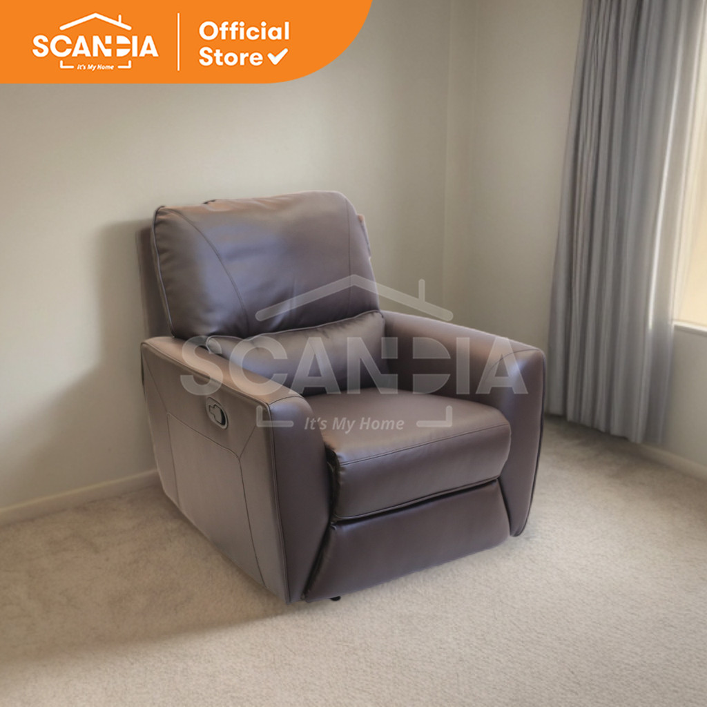 SCANDIA SOFA RECLINER 1S HELDIG 97X95X103 BROWN