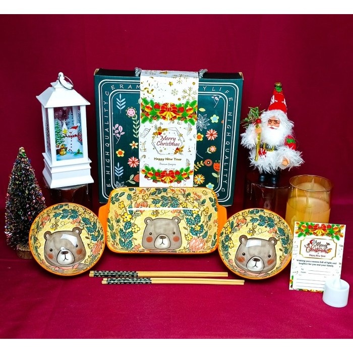 

[ Littleapple_O HAMPERS CHRISTMAS AND NATAL ] Hampers Natal Animal Cartoon Mangkok Piring set premium peralatan makan / Mangkok set keramik Bowl / Japanese style bowl and plate / mangkok set / Hadiah / Souvenir / Christmas / natal - Green Rabbit