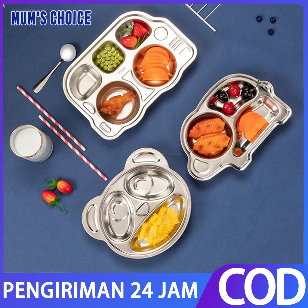 Sus 304 Peralatan Makan Bayi Baja Tahan Karat / Piring Makan Stainless Anak / Piring Sekat Stainless / Piring Sekat Anak