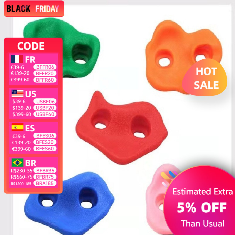 10Pcs Colourful Pig Nose Shape Children Rock Climbing Holds Indoor Outdoor Kids Playground Build  Wo