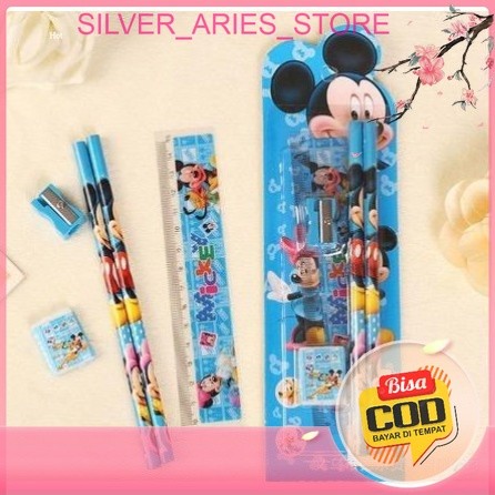 

Silver Aries [COD]. SET ALAT TULIS SEKOLAH FANCY ANAK 5 in 1 KARAKTER LUCU - untuk anak laki-laki dan perempuan, dapat pensil, penggaris, penghapus, komplit.