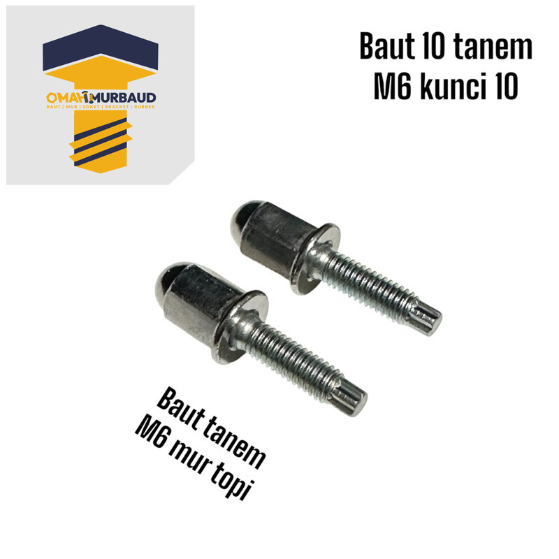 Baut knalpot mur topi panjang m6 baut mur kunci 10 baut kenalpot tanem manipol dll mur head dll