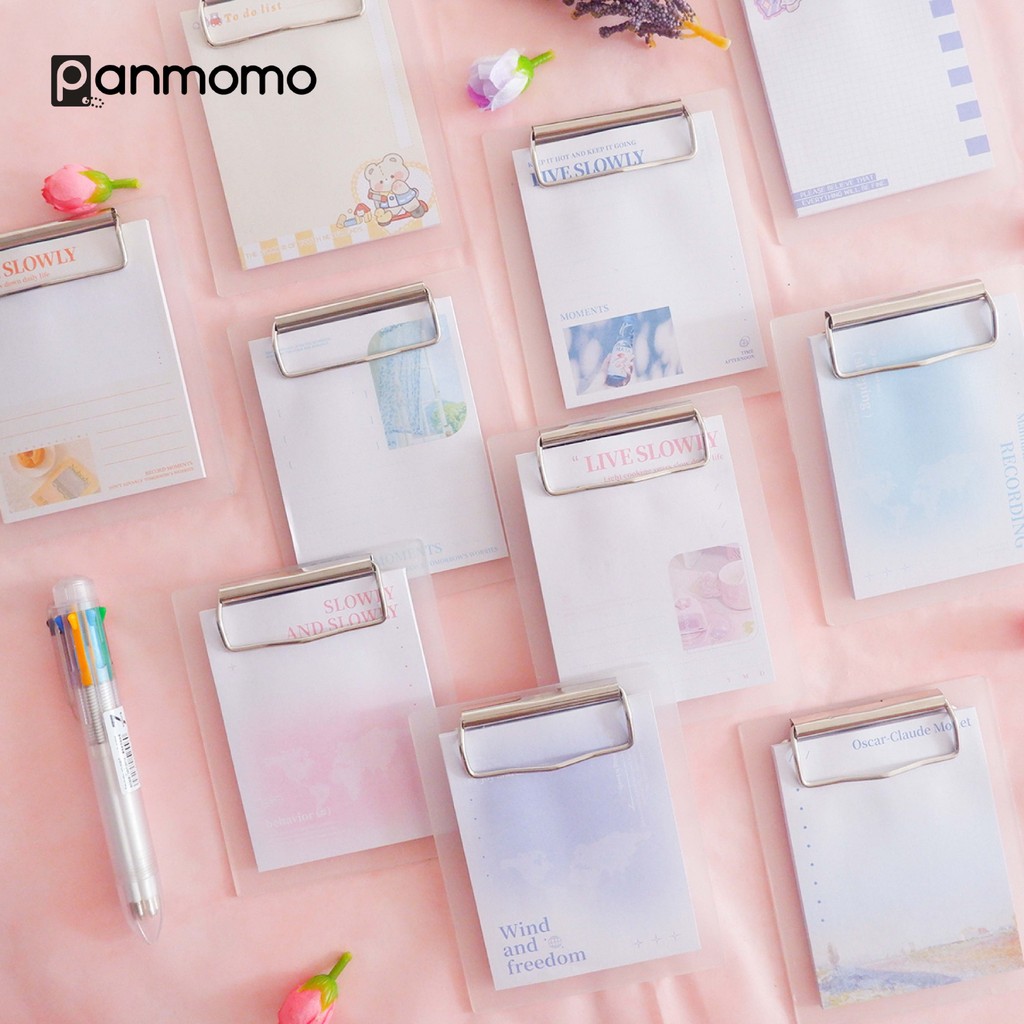 

Panmomo Sticky Notes Aesthetic Dengan Klip Colorful With Clipboard