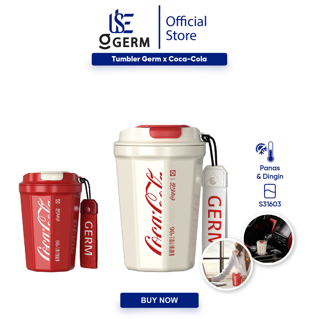 GERM Coca-Cola Cangkir Termos Baja Tahan Karat Cangkir Kopi Cangkir Termos Dingin Portabel 390ML