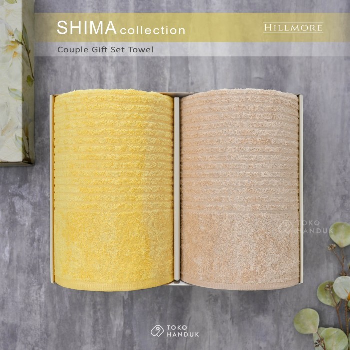 

[Best Seller] Toko Handuk - Hampers Gift Couple Towel - Yellow & Sand, NoBordir 70x140