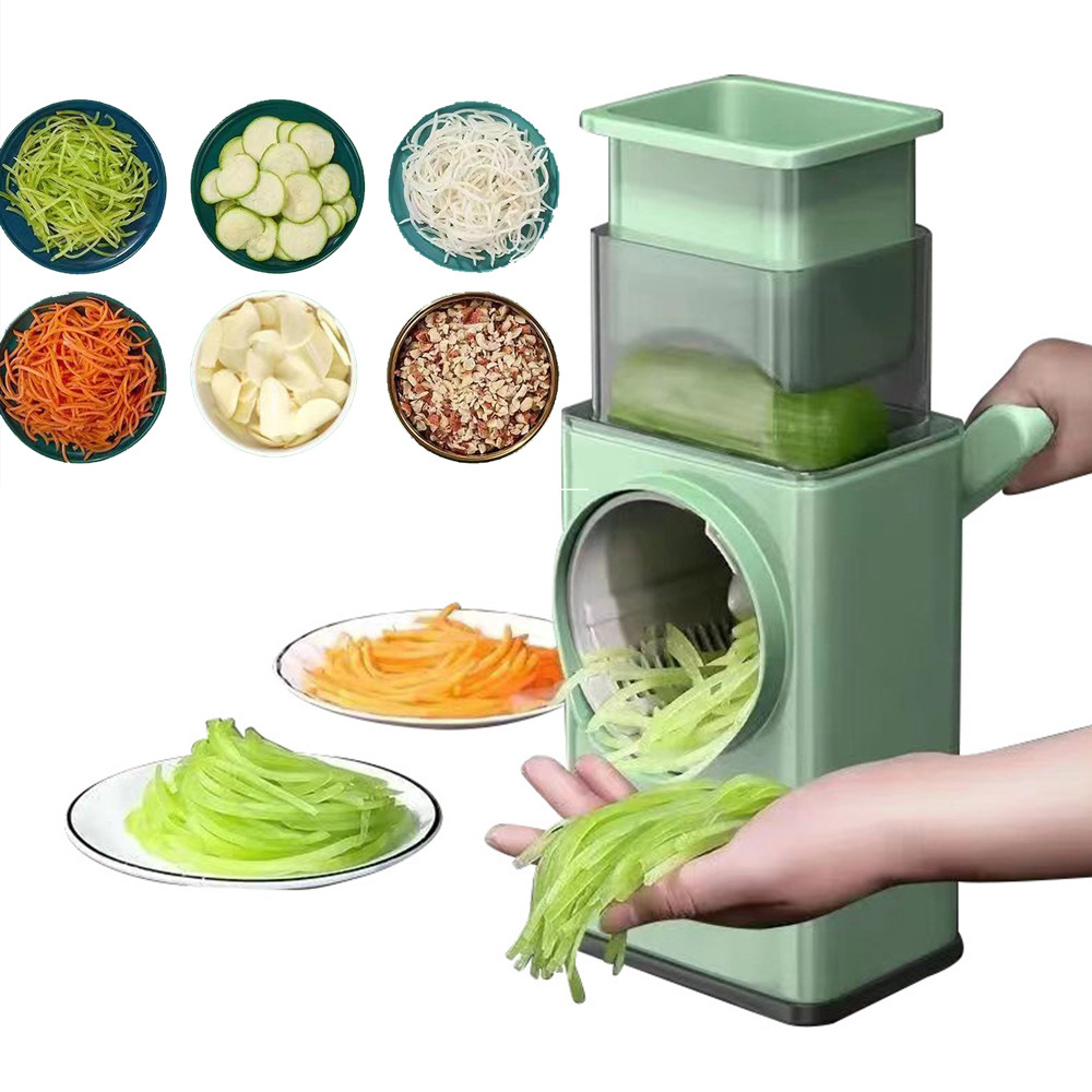 

WHDPETS Manual Drum Vegetable Cutter Hand-crank Multifunction Food Processor Fruit Potato Chili Grater Slicer Kitchen Gadgets