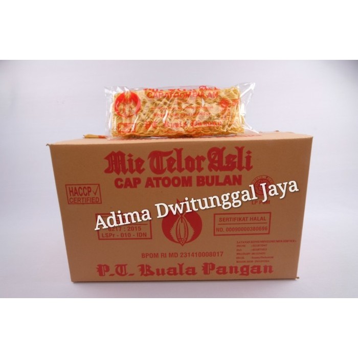 

Mie Telor Asli Cap Atoom Bulan 20x200gr(1 Karton isi 20 Pack) - Karton