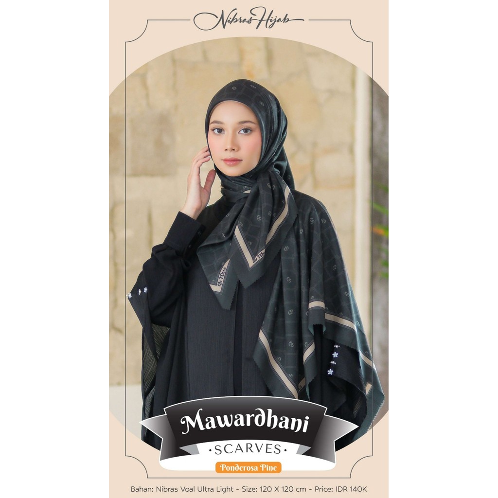 Aira Fashion Muslim - Mawardhani Scarves Hijab Segi Empat Ukuran Syar'i Wanita Bermotif Simple by Ni