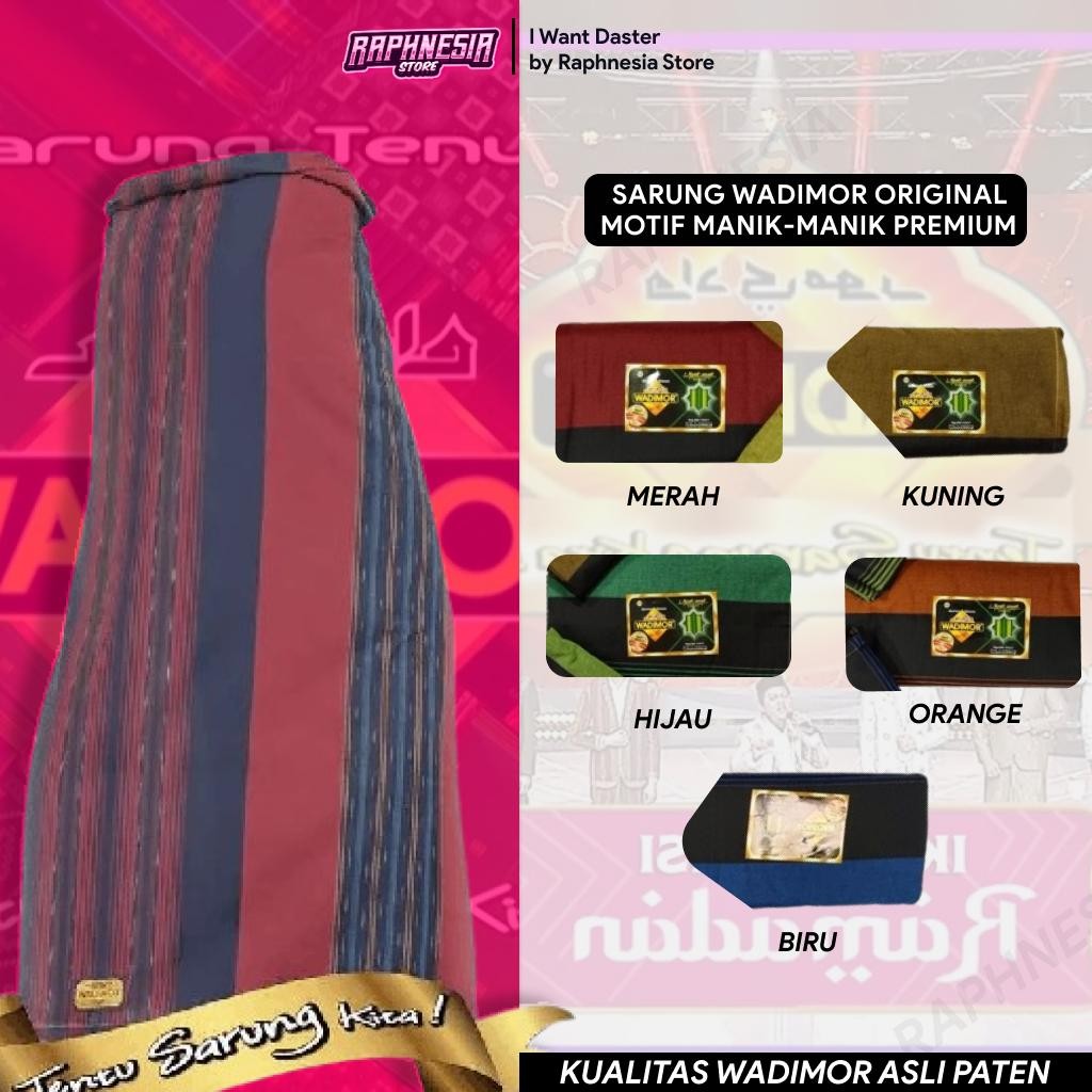Sarung Wadimor Tenun Halus Premium Jaminan Original Kain Tenun Songket ASLI Pria Muslim Dewasa Denga
