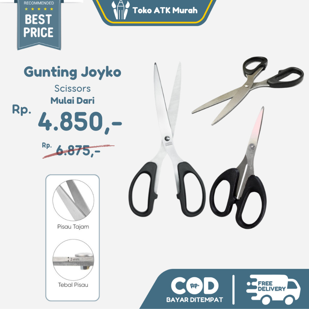 

Gunting Kertas Joyko SC-828 / SC-838 / SC-848 Gunting Kecil Sedang Besar / Gunting Kerajinan edit