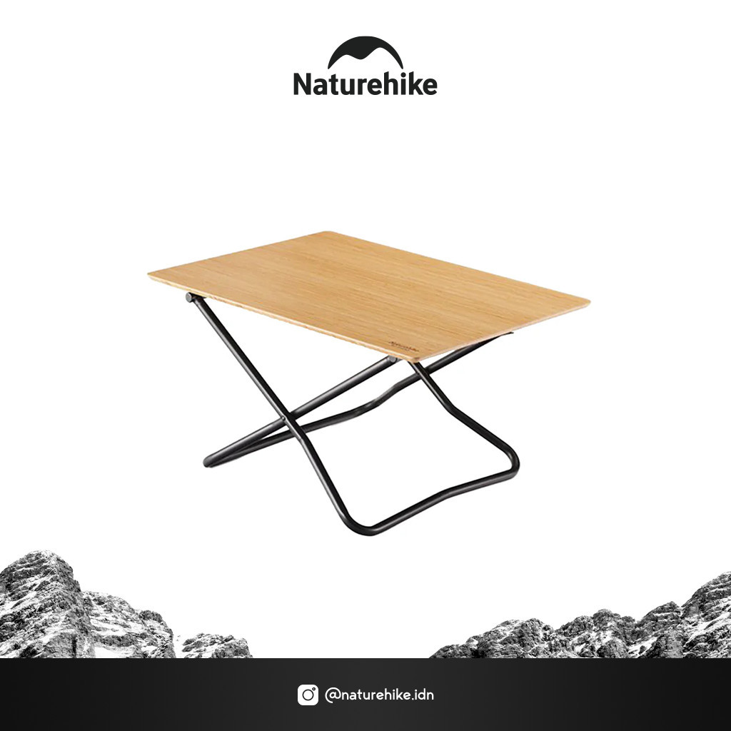 Naturehike NH22JU012 Meja Lipat Bamboo Model “X” Folding Table