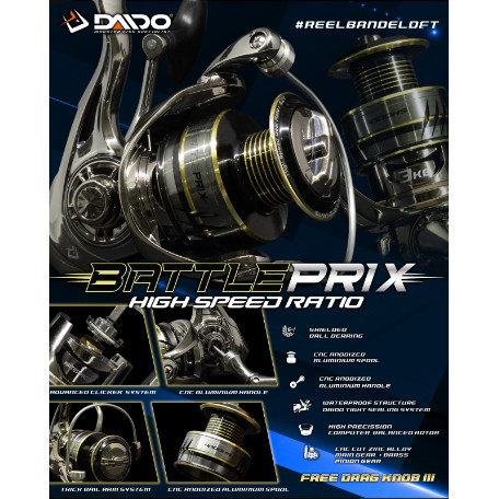 REEL SHIKARI BY DAIDO BLUE WAVE POWER HANDLE SW SALT WATER / BATTLE PRIX  HIGH SPEED RATIO