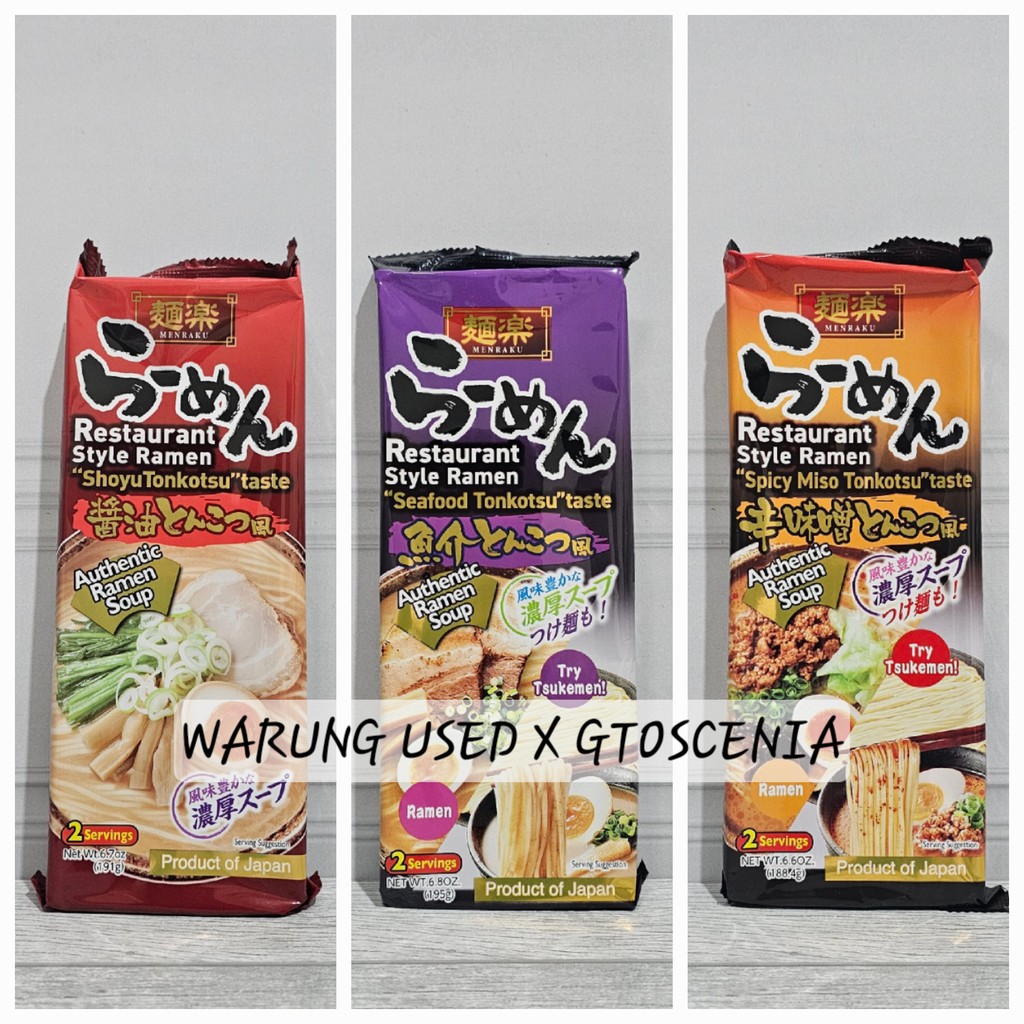 

[isi 2 Porsi] Menraku Shoyu | Seafood | Spicy Miso Tonkotsu Japanese Ramen | Mie Ramen Jepang
