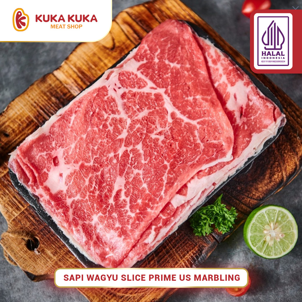 

Daging Sapi Wagyu Slice Prime US Marbling 250gr