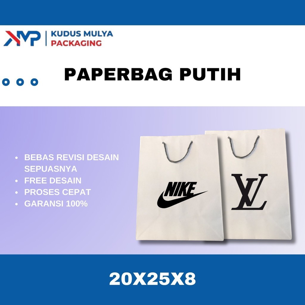 

PAPER BAG PUTIH CUSTOM SABLON / PAPERBAG PUTIH SABLON / TAS KERTAS SOUVENIR