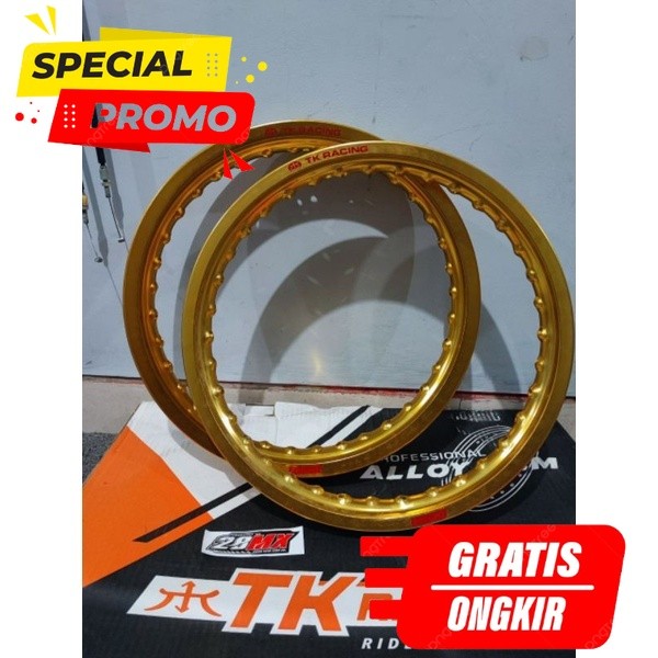 MNS PROMO VELG PELAK TK JAPAN BRIGHT ORIGINAL ASLI ORI 140 160 RING 14 SET DEPAN BELAKANG WARNA GOLD