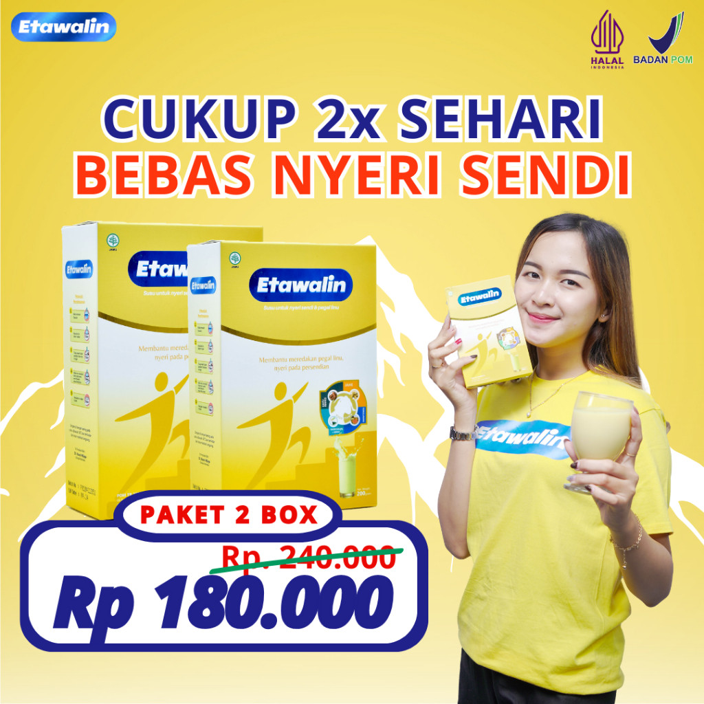 

Promo 2 Box Etawalin - Susu Kambing Etawalin Asli Original Atasi Nyeri Sendi dan Tulang PROMO TERBATAS