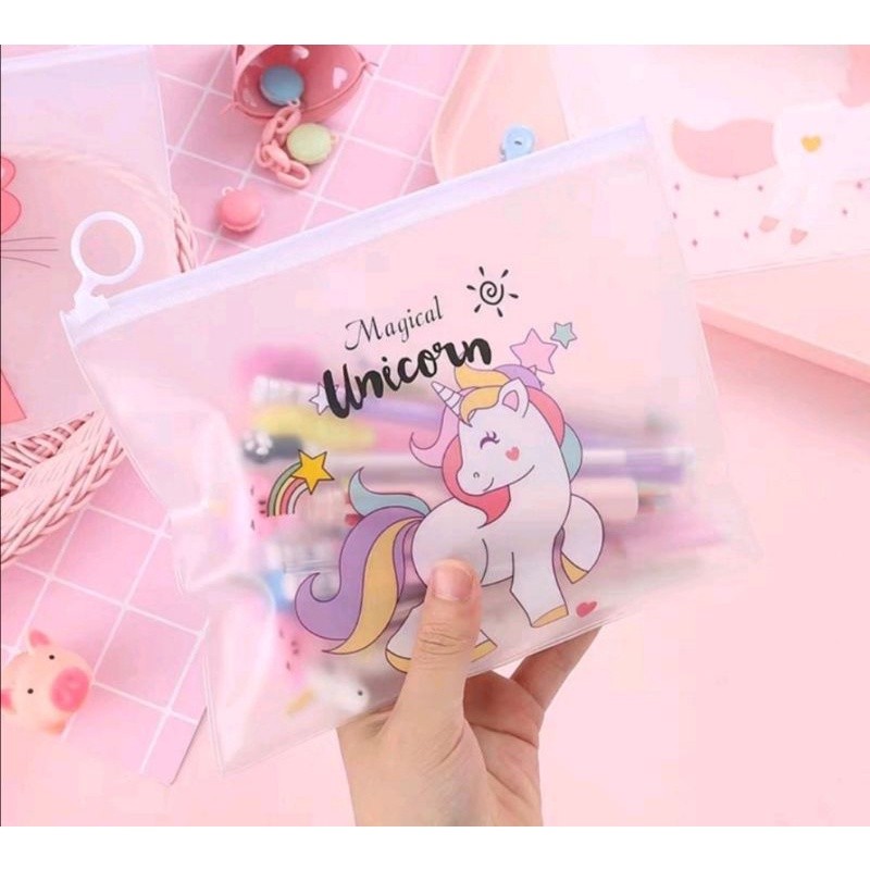 

IDJ Tempat pensil alat tulis zipoer lock tempat kosmetik make up bag