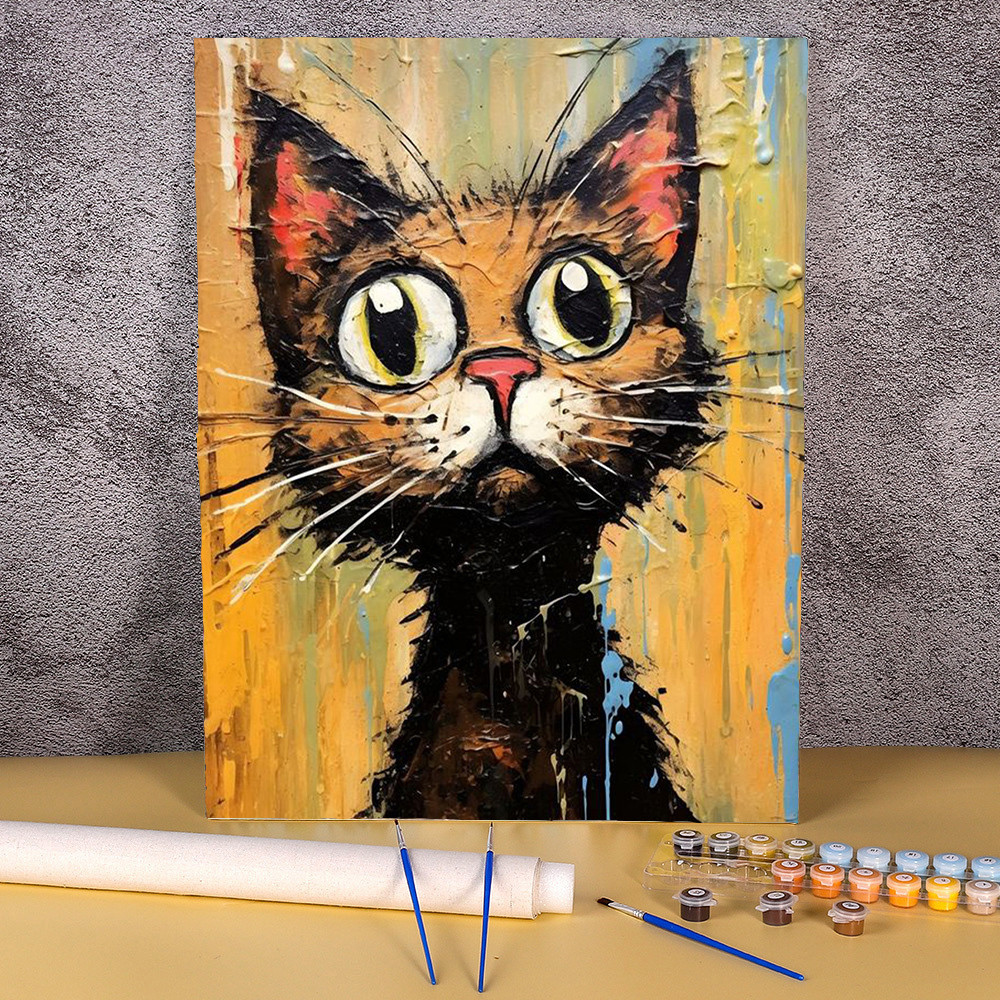 

Paint By Numbers Abstract Animal Cat Drawing On Canvas Handpainted Art Gift Diy Pictures By Number Kits For Bedroom Home Decor