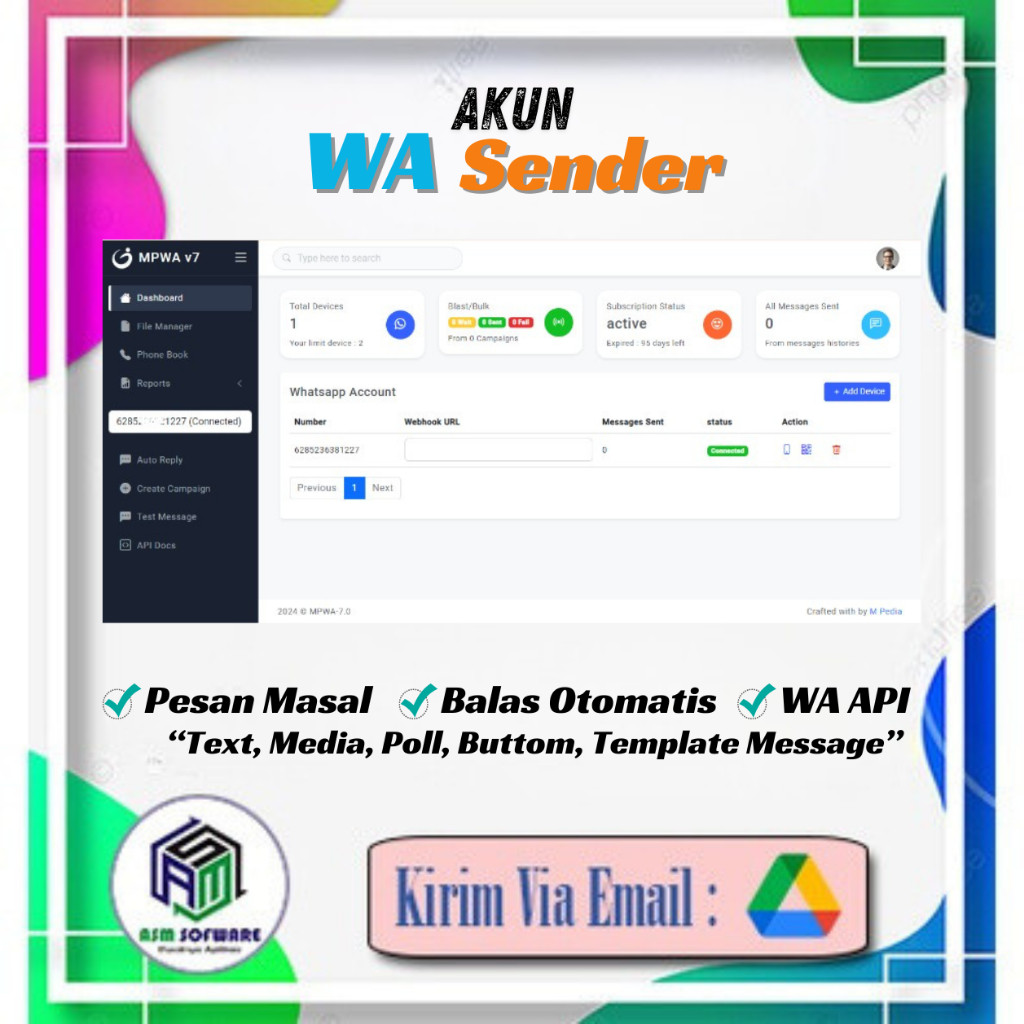 WA Sender | API WA | Pesan Masal