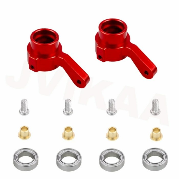 Knuckle set bearing bushing Cup steering RC WPL MN - Merah