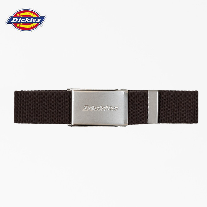 DICKIES - Unisex Brookston Canvas Belt, Dark Brown - Ikat Pinggang Pria dan Wanita