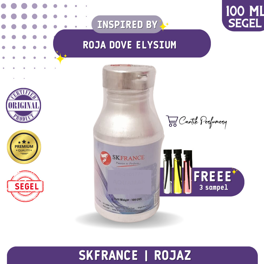 Bibit parfum searah dengan aroma ROJA's DOVE ELISIUMM 100ML | BIBIT PARFUM BY SKFRANCE | SEGEL | TER