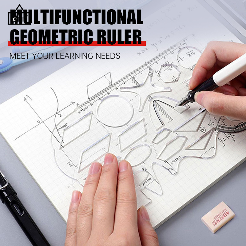 

COD❤️Penggaris Geometris Multifungsi Penggaris Lunak Pembelajaran Penggaris Fungsi Menggambar Siswa