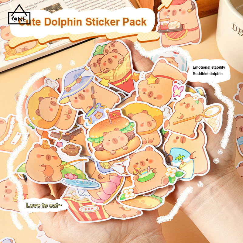 

COD❤️Tas Stiker Kapibara Buku Tempel Siswa Bahan Dekoratif Stiker Telepon Gelas Air Lucu