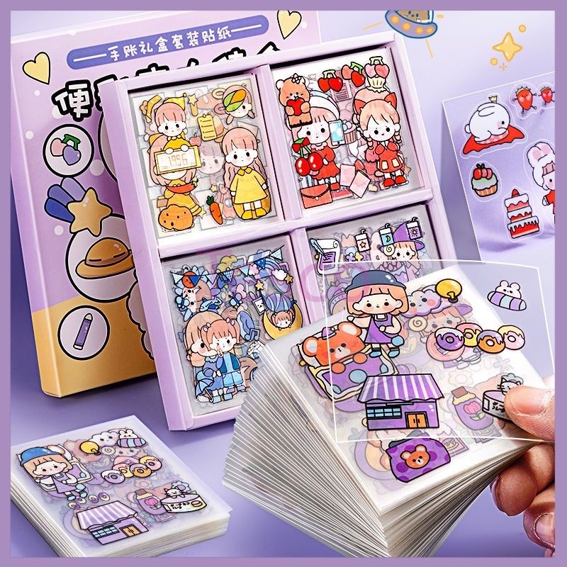 

Tesco Stiker Motif Kartun Korea Lucu Anti Air 1 box 100lbr /Dekorasi Handbook Scrapbook DIY/Stiker kartun tahan air PET