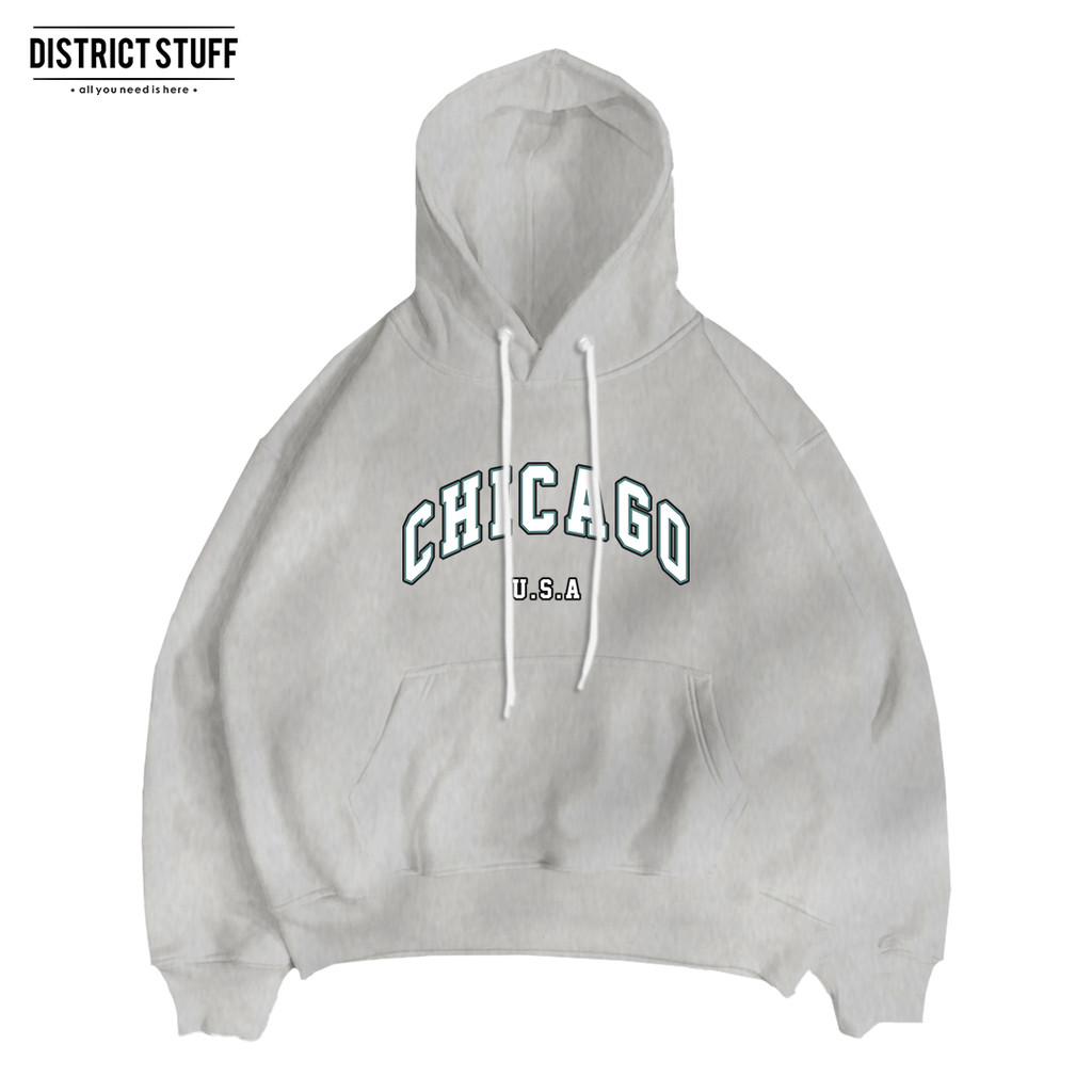 Hoodie Jumper Chicago U.S.A Jaket Pria Wanita Cotton Fleece Premium