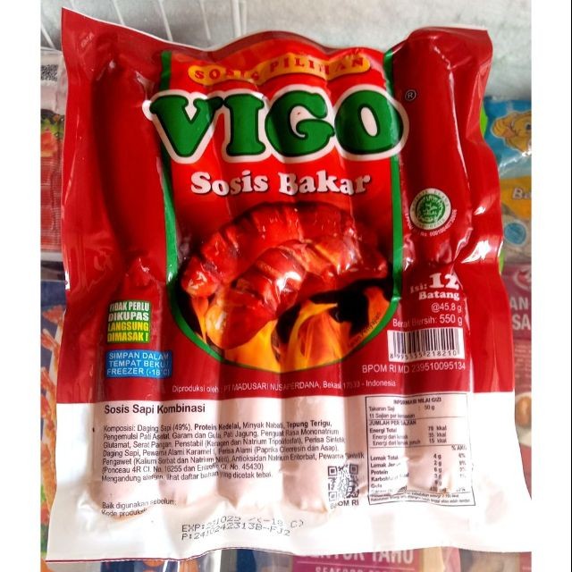 

Vigo Sosis Bakar Mini Sapi 550gr Isi 12