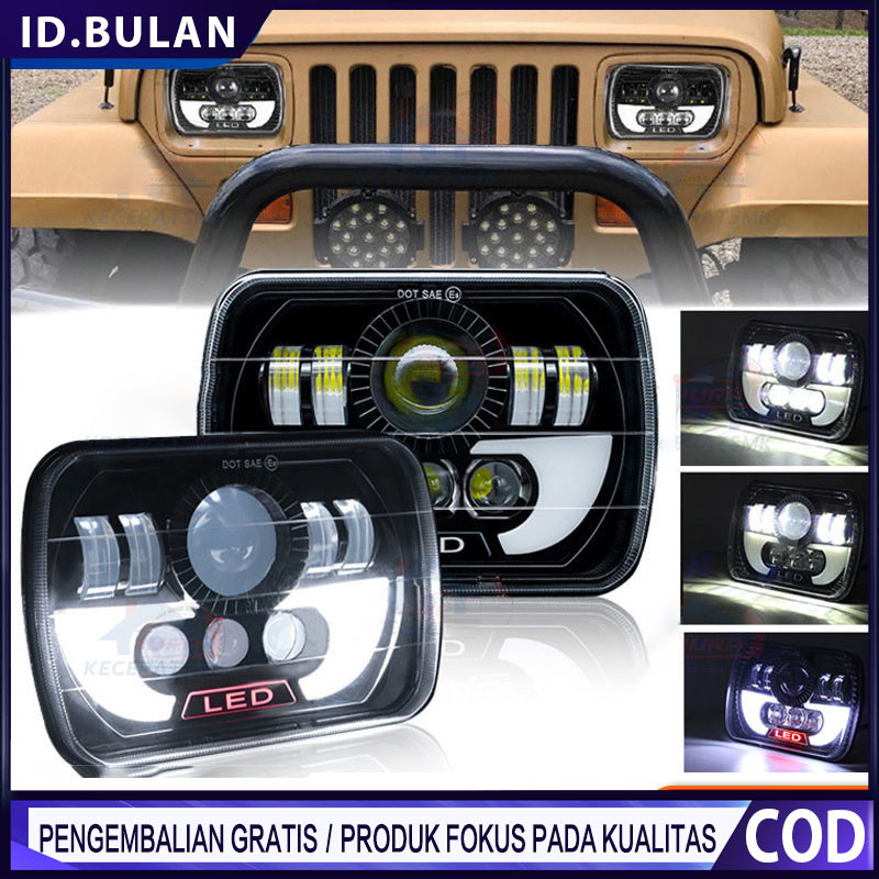 Lampu Led Depan Variasi Kotak LED 7x5 Inch Ori Import Dus Hitam Polos Bisa Untuk Lampu L300 Taft Kat