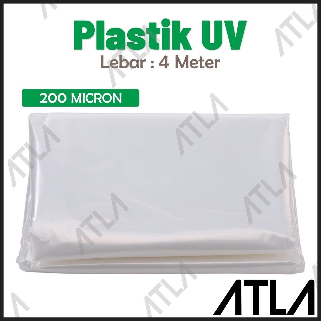 Plastik UV 4 Meter Transparan Green House Film Tutup Atap Kolam Greenhouse Bening 4M