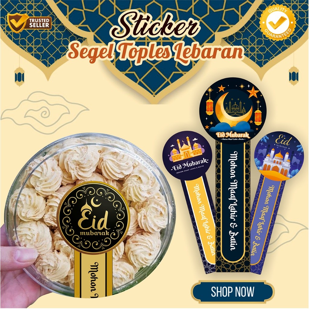 

STI 32 / 70 Pcs Stiker Toples Parcel Hampers Idul Fitri - Sticker Label Kue Kering Lebaran