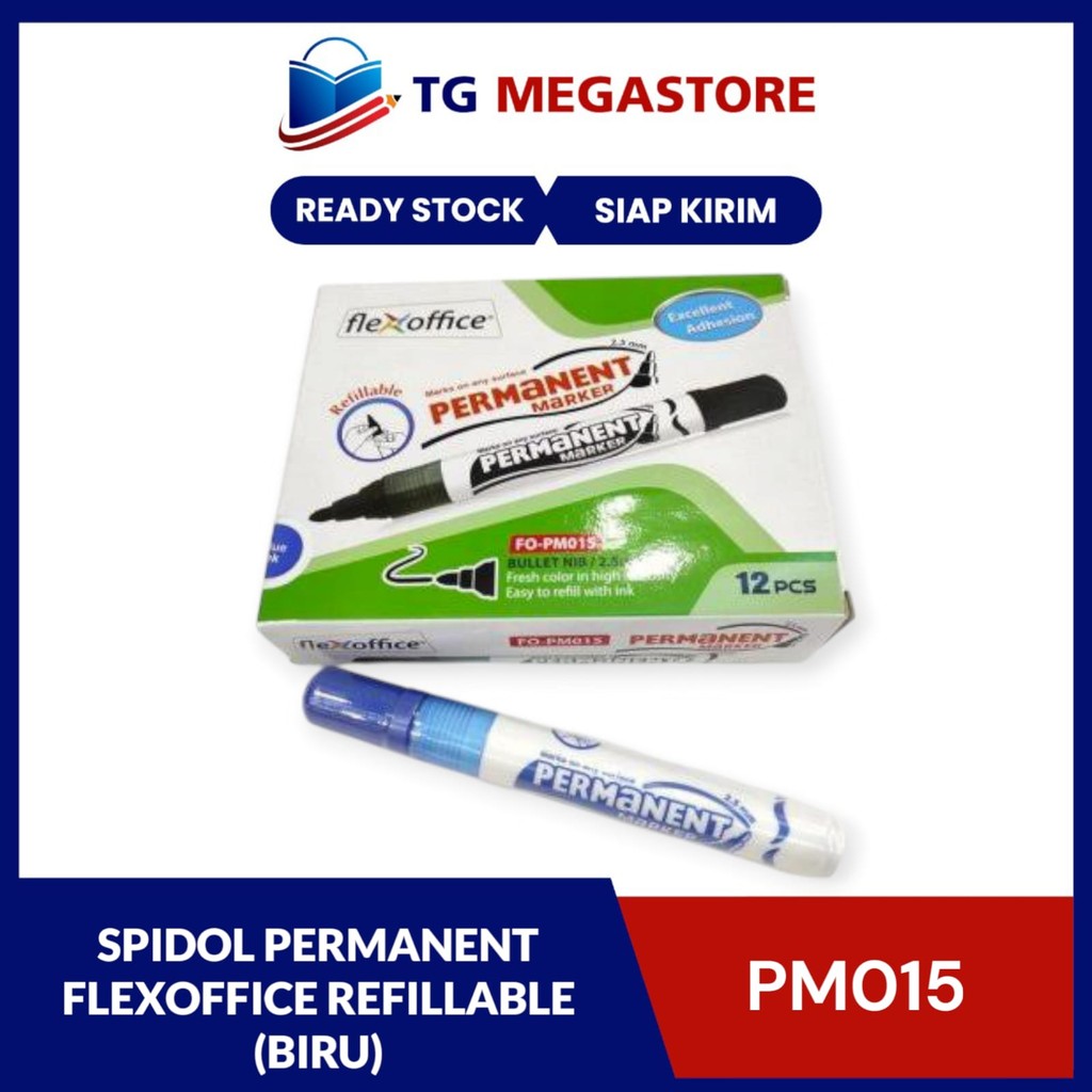 

Flexoffice Spidol Permanent Refillable (Biru) PM015