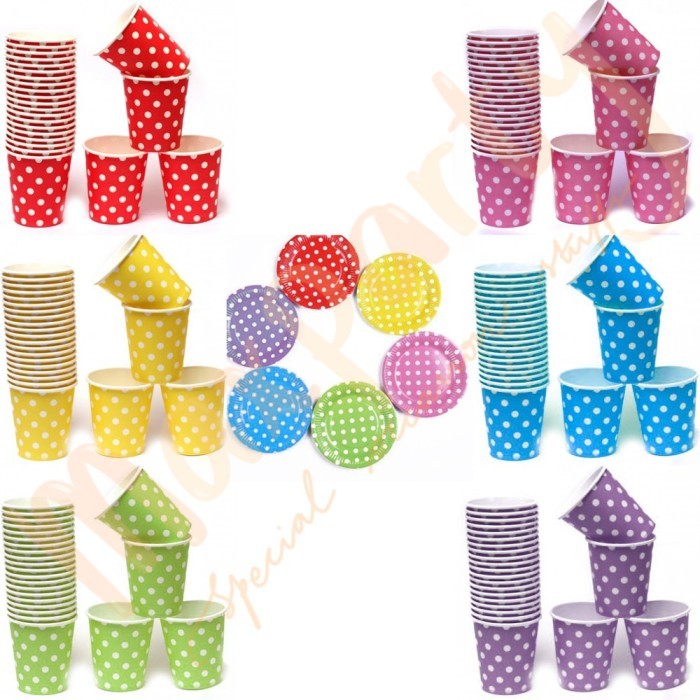 RB001 Piring Besar Kertas Polkadot / Piring Kue / Paper Plate